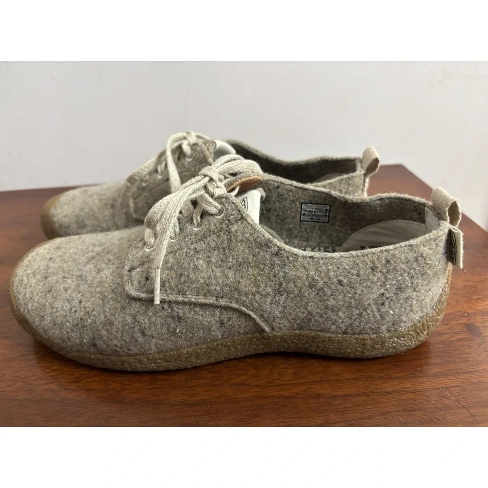 KEEN Men's Mossy Derby‎ Shoes 11 Taupe Felt/Birch Recycled Wool Casual $120